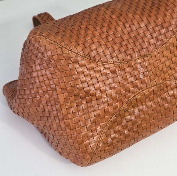 CLARE V BANDO BAG IN NATURAL WOVEN CHECKER LEATHER - Picture 11 of 16
